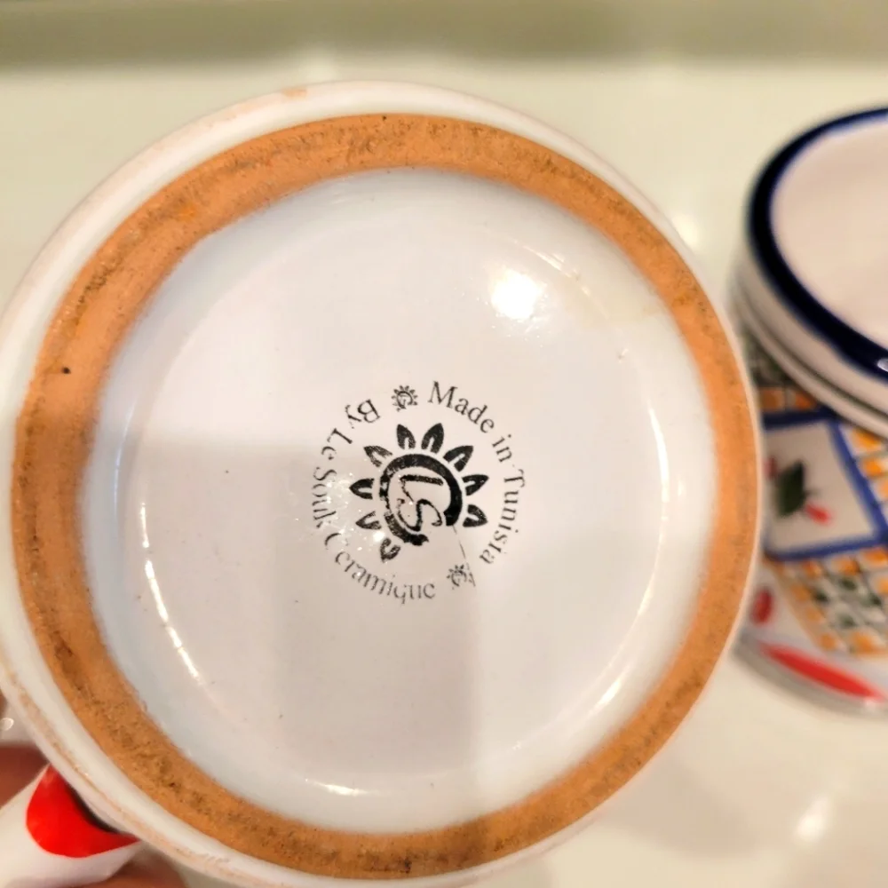 SET OF 2 TANSANIAN CERAMIC COFFEE CUPS